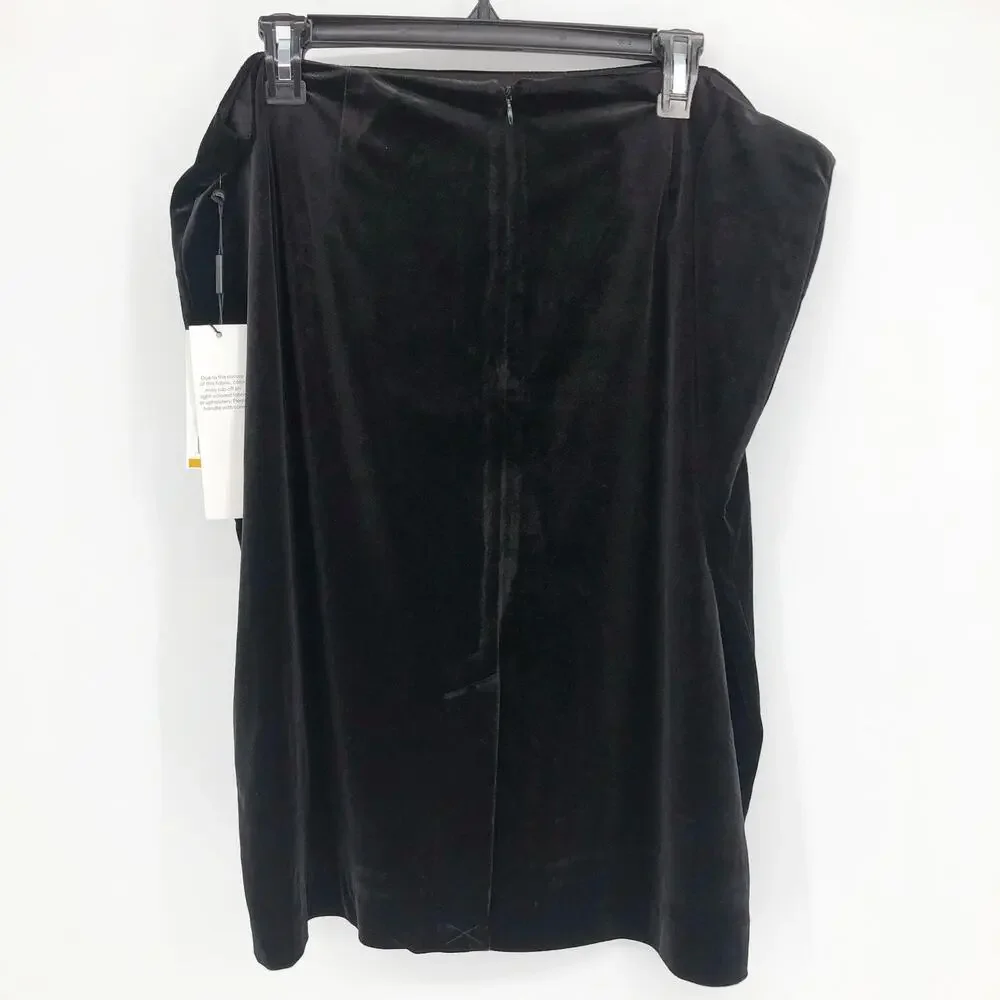 CALVIN KLEIN Velvet Pencil Skirt Black 16W Stretch Knee Length NWT